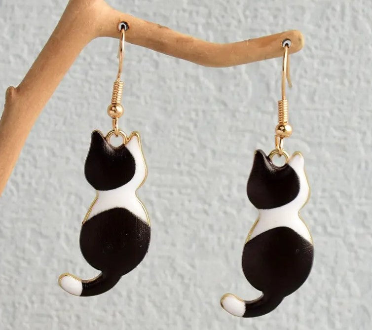 Purrfect Pattern Cat Drop Earrings