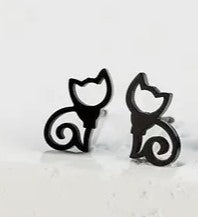 Hollow Swirl Cat Studs
