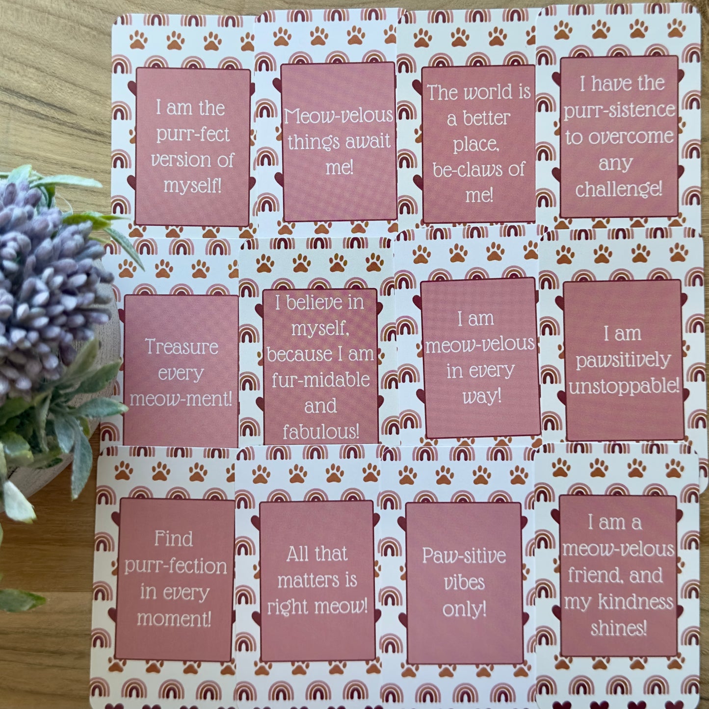 Purr-fectly Positive Cat Affirmation Cards