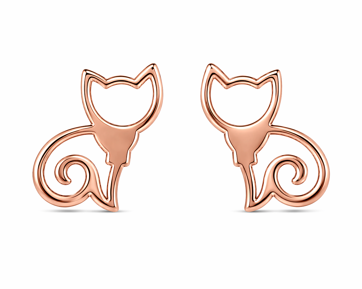 Hollow Swirl Cat Studs