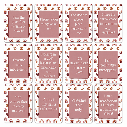 Purr-fectly Positive Cat Affirmation Cards