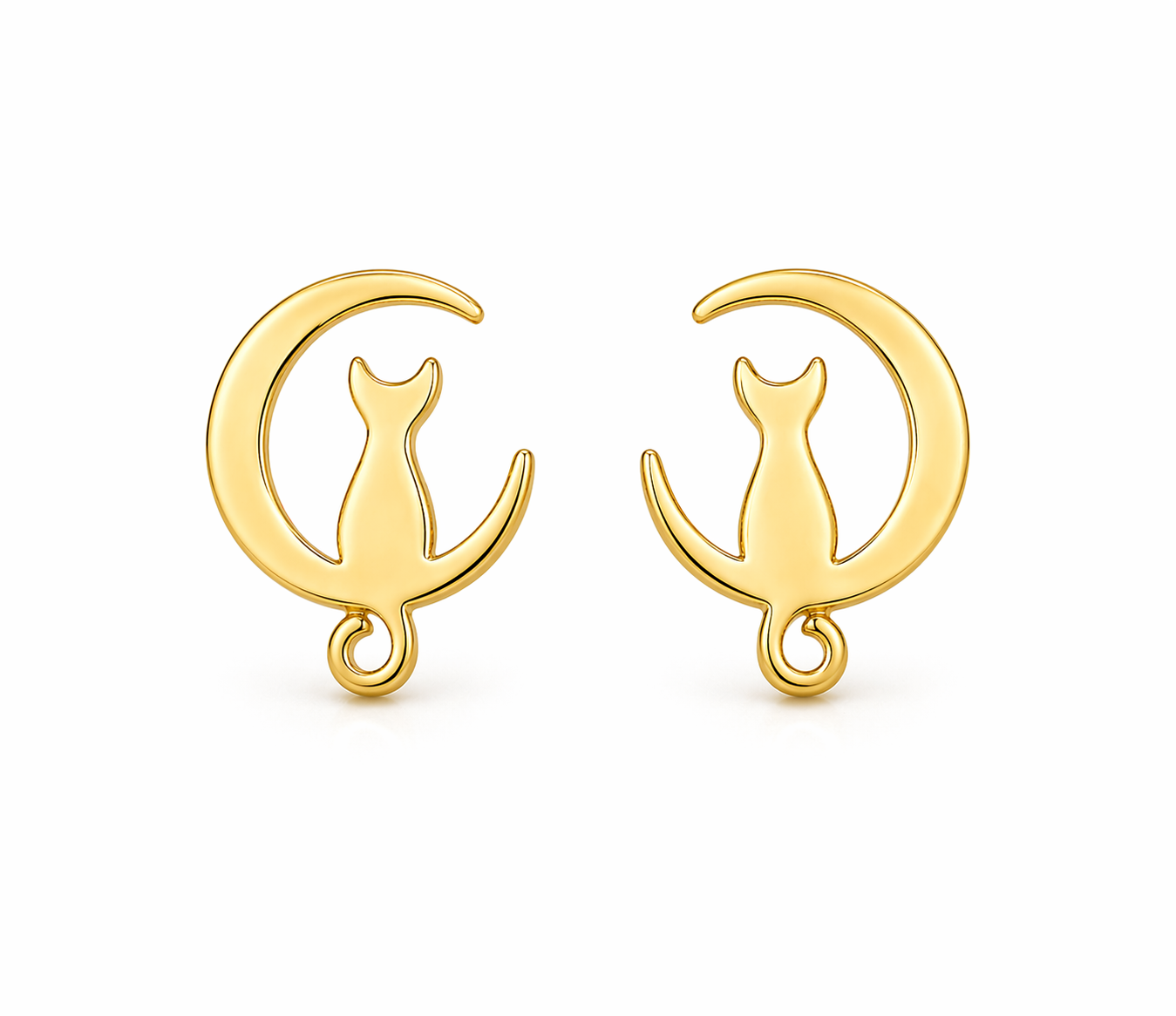 Moonlit Kitty Stud Earrings