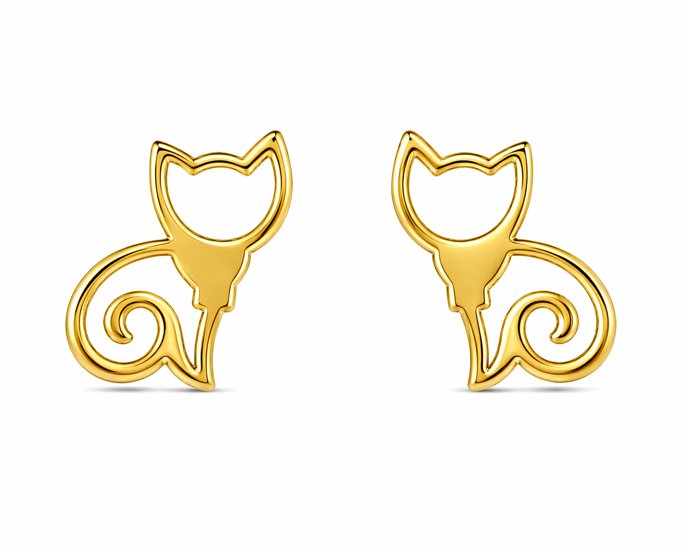 Hollow Swirl Cat Studs