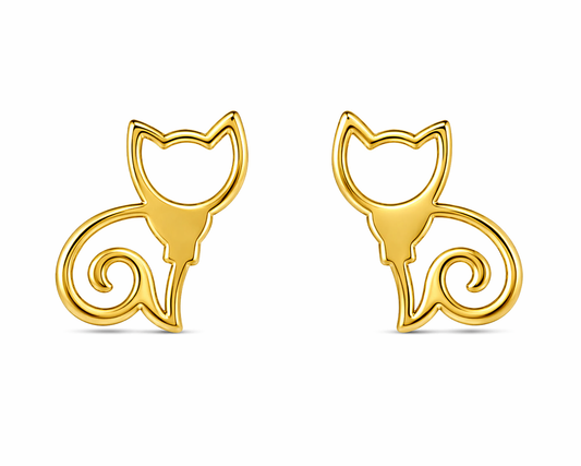 Hollow Swirl Cat Studs