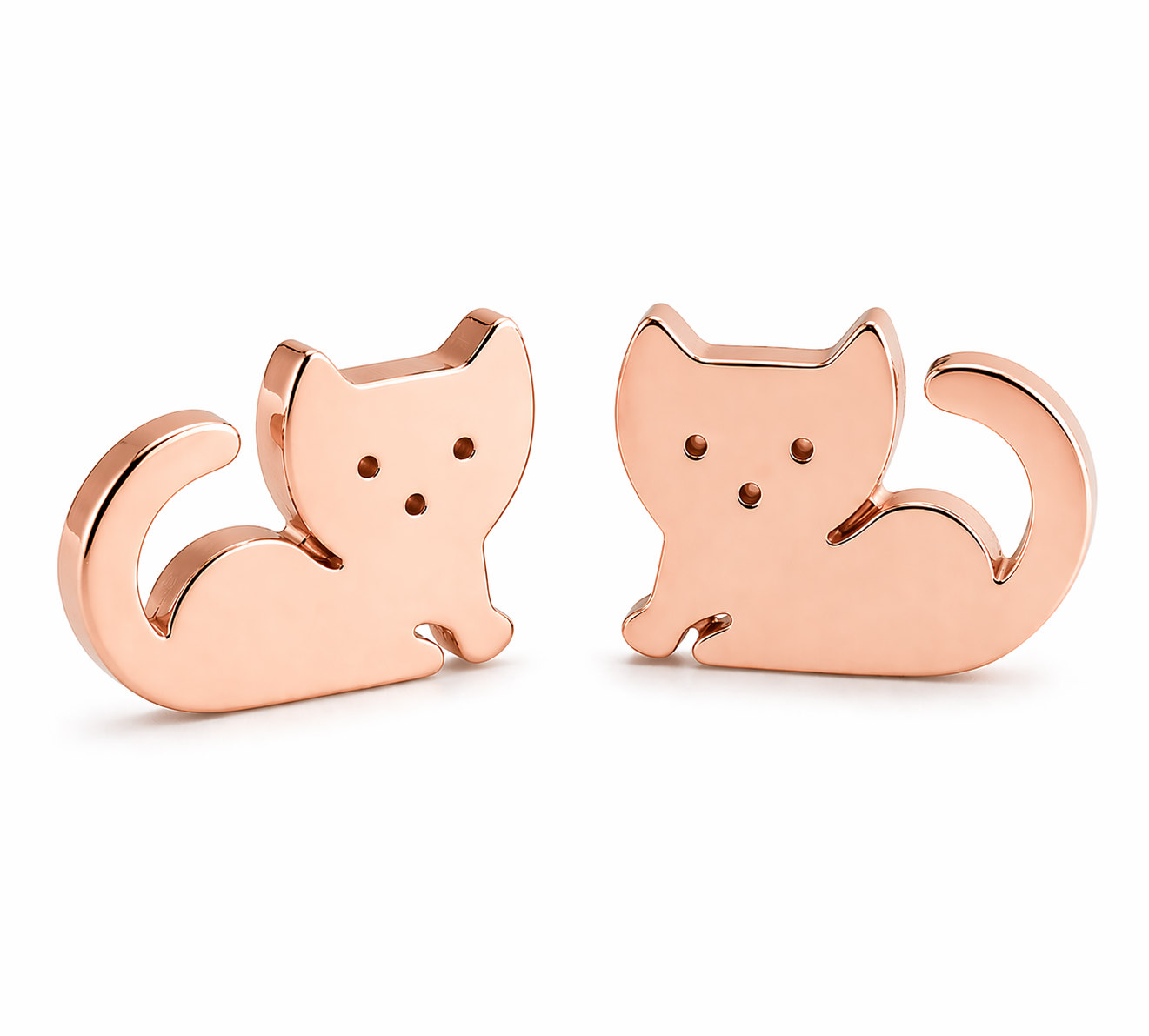 Relaxed Kitty Stud Earrings