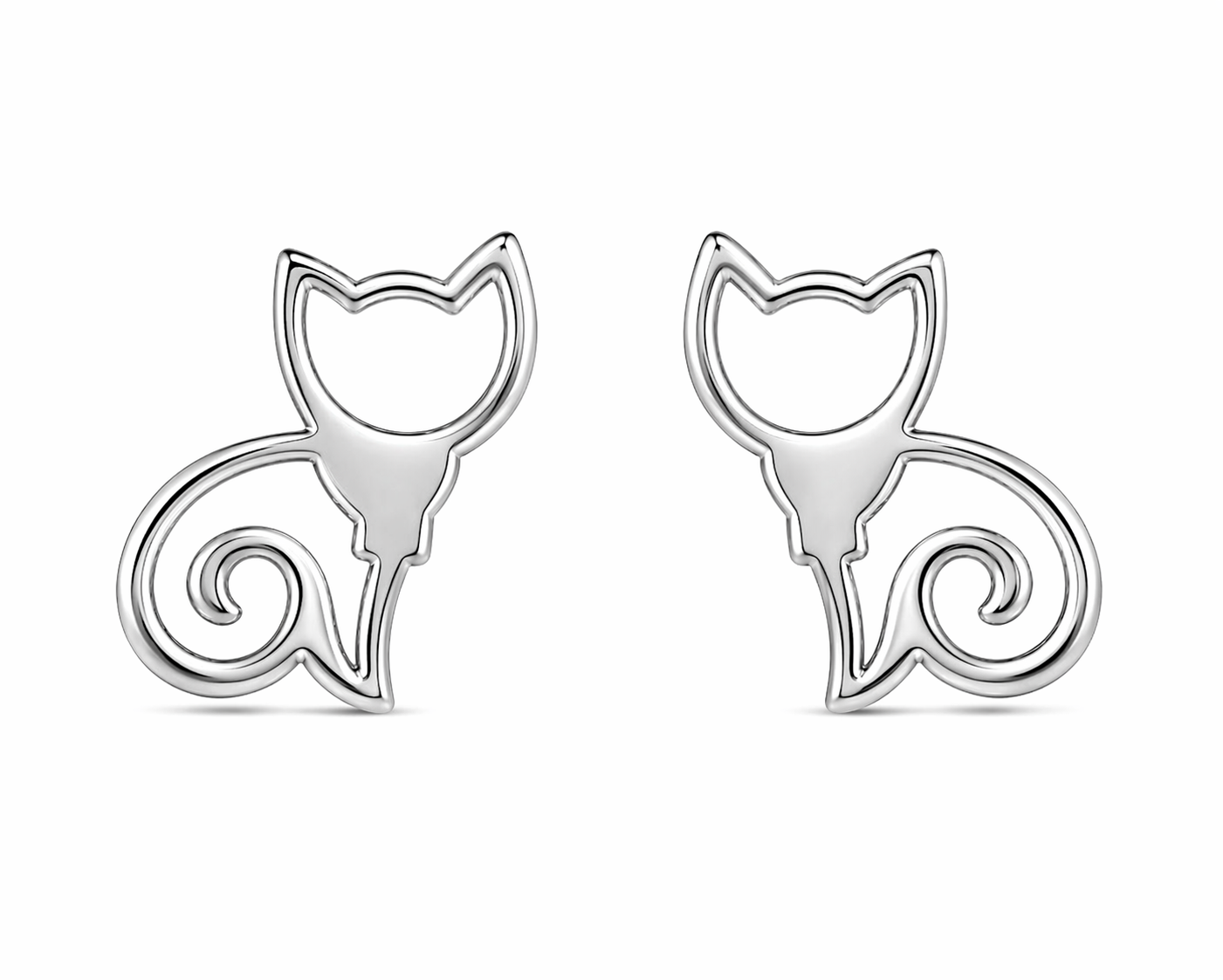 Hollow Swirl Cat Studs