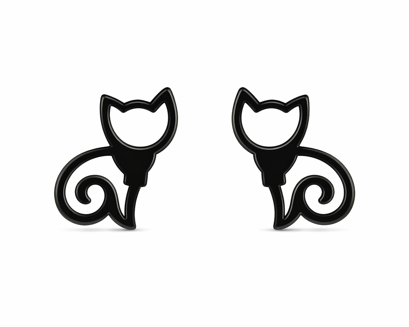 Hollow Swirl Cat Studs