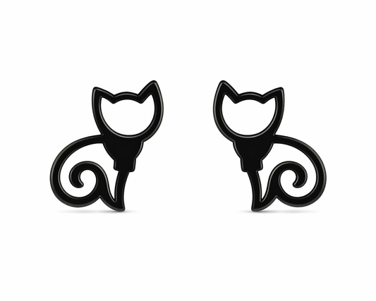 Hollow Swirl Cat Studs
