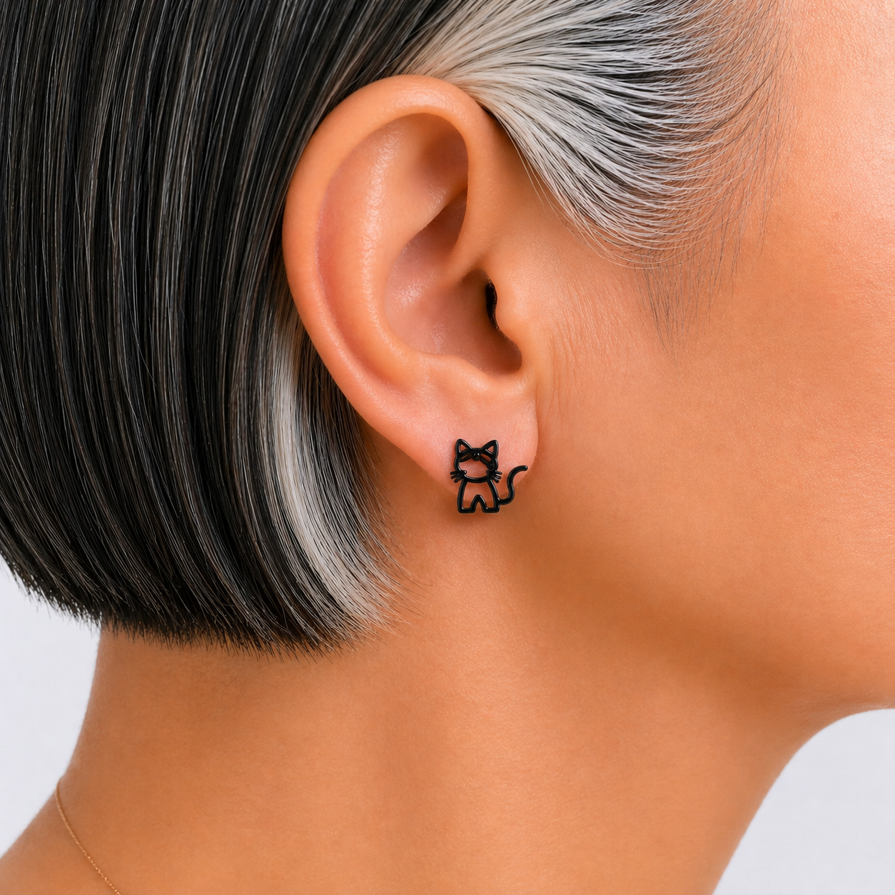 Hollow Cat Outline Studs