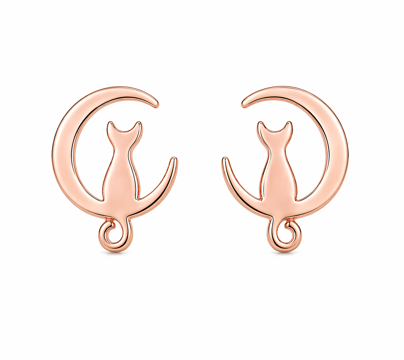 Moonlit Kitty Stud Earrings