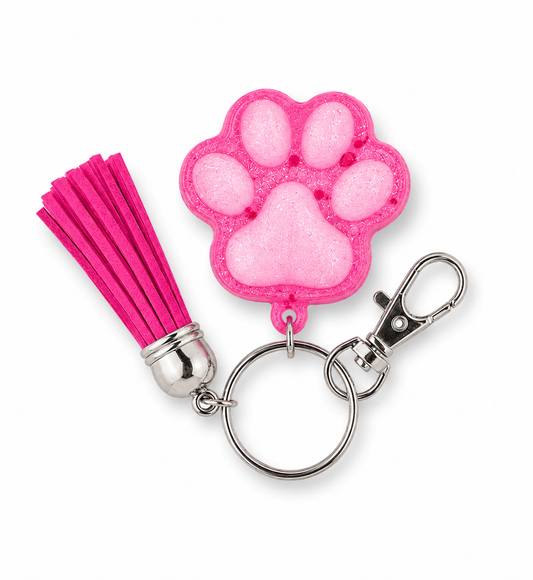 Paw Print Resin Keychain