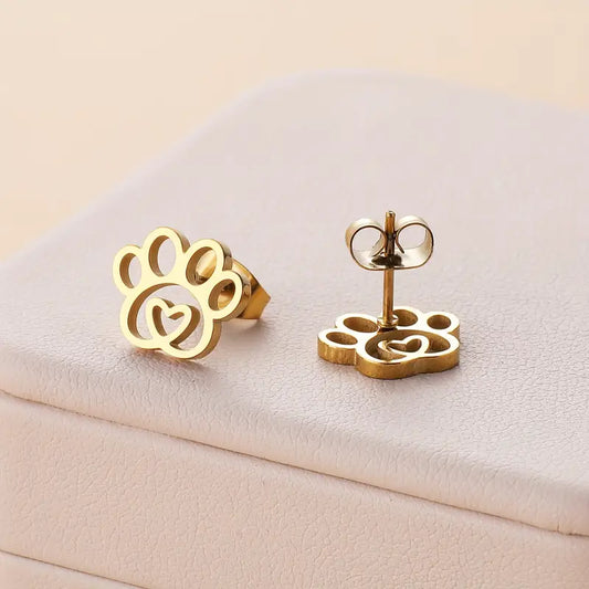 Paw & Heart Stud Earrings