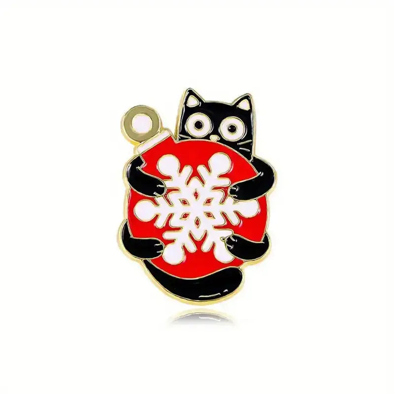 Christmas Cat Pin Badges