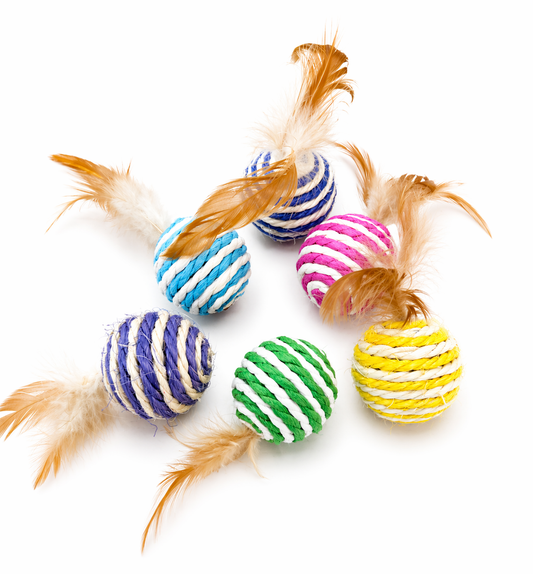 Colourful Rope Balls with feather
