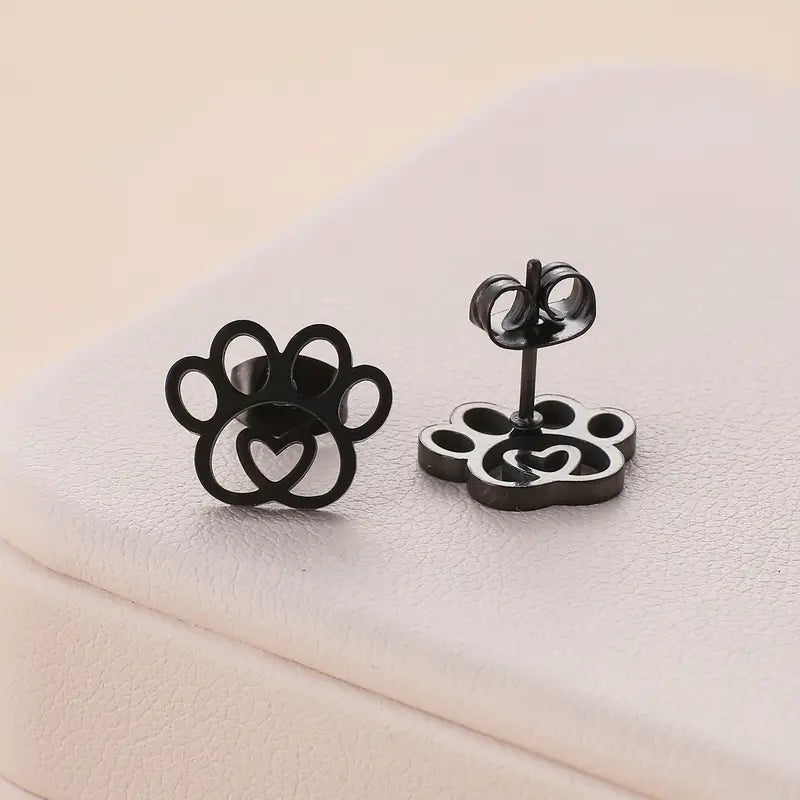 Paw & Heart Stud Earrings