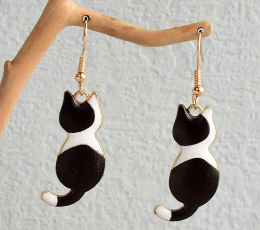 Purrfect Pattern Cat Drop Earrings