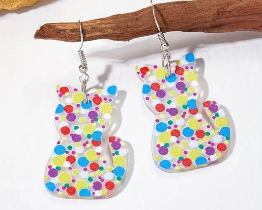 Confetti Kitty Drop Earrings