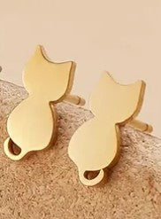 Minimalist Cat Silhouette Studs