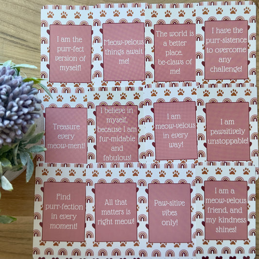 Purr-fectly Positive Cat Affirmation Cards