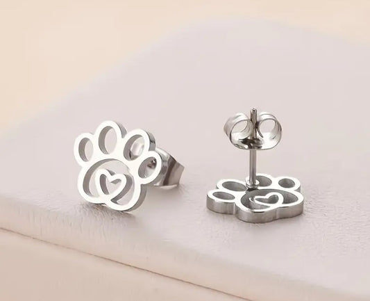 Paw & Heart Stud Earrings