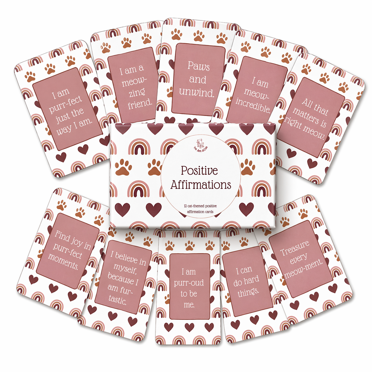 Purr-fectly Positive Cat Affirmation Cards