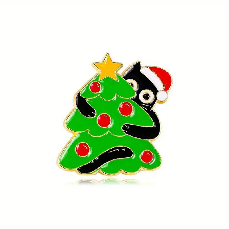 Christmas Cat Pin Badges