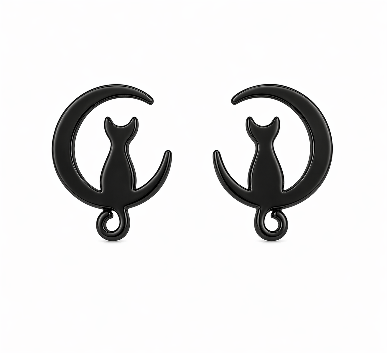 Moonlit Kitty Stud Earrings