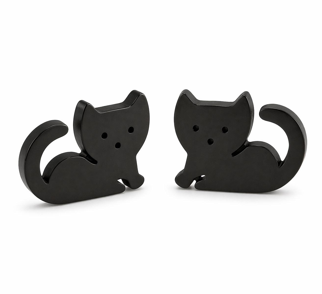 Relaxed Kitty Stud Earrings