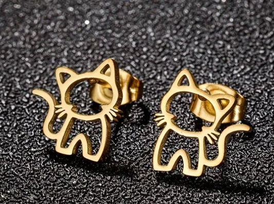 Hollow Cat Outline Studs